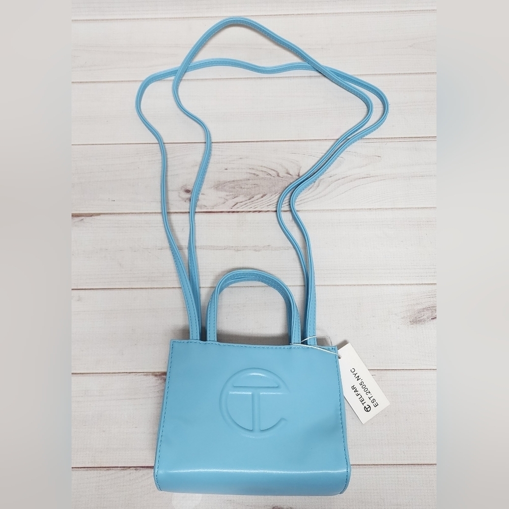 NWT Faux Luxury Vegan Leather Small Crossbody Shopping Bag - Picture 5 of 15